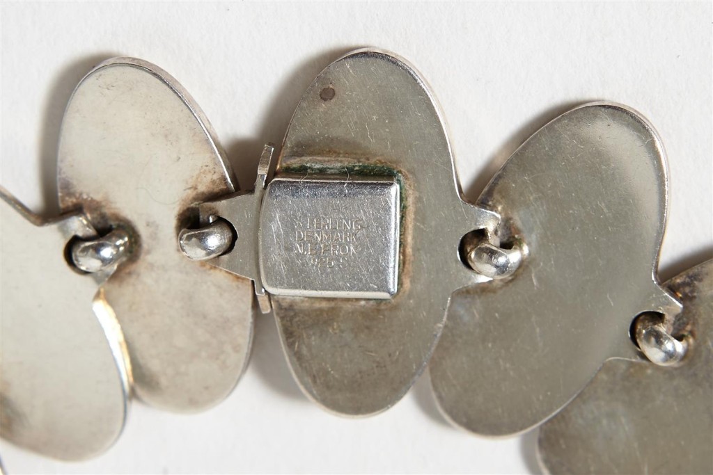 Niels Erik From Vintage Denmark Designer 15 Iconic Clamshell Sterling  Silver Necklace