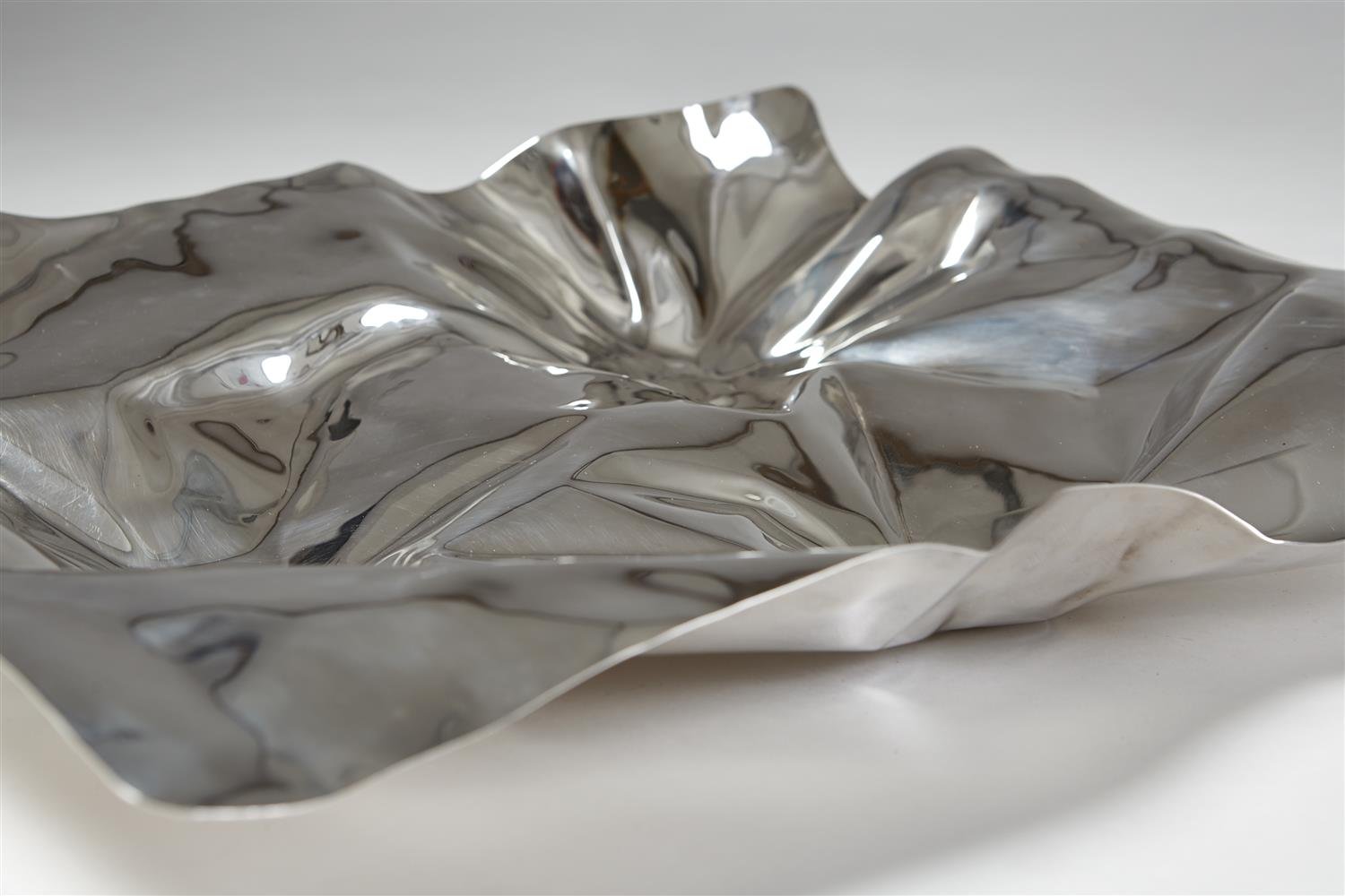 Silver Dish Designed By Verner Panton For Georg Jensen Denmark 1990s 