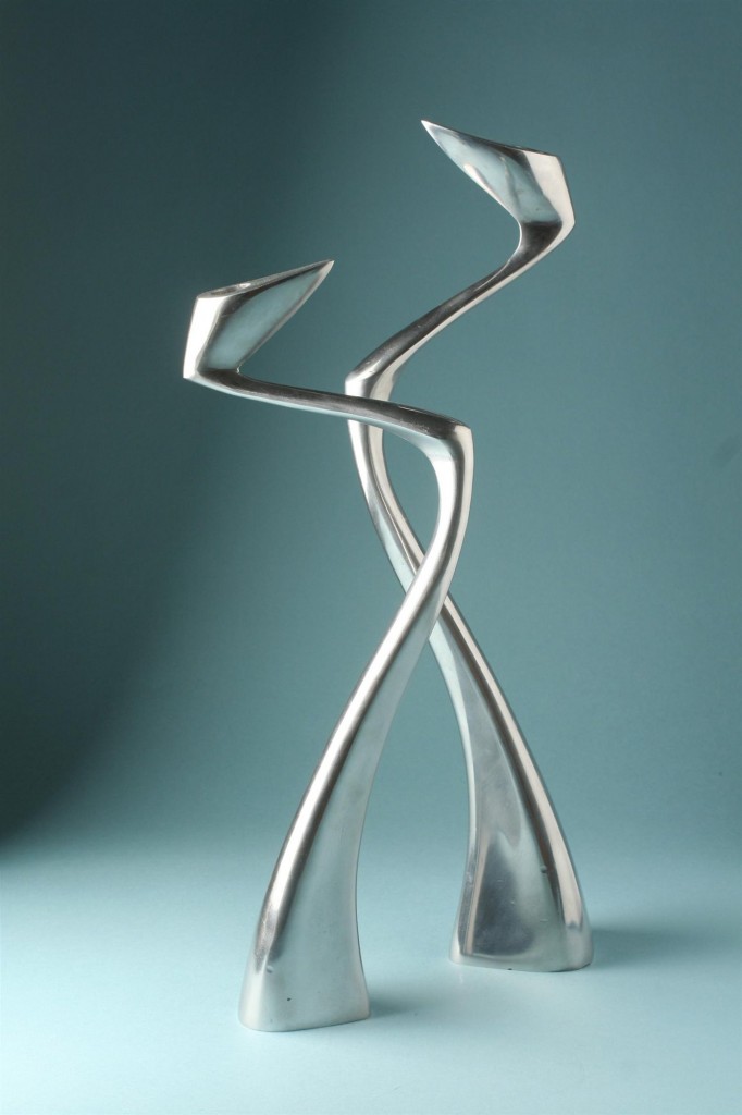 Aluminum Arclumis Swan Candlesticks by Matthew Hilton for SCP