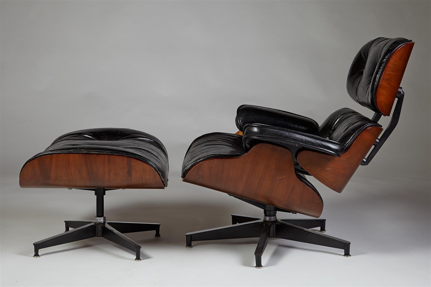 Armchair With Foot Stool Designed By Charles And Ray Eames For Herman