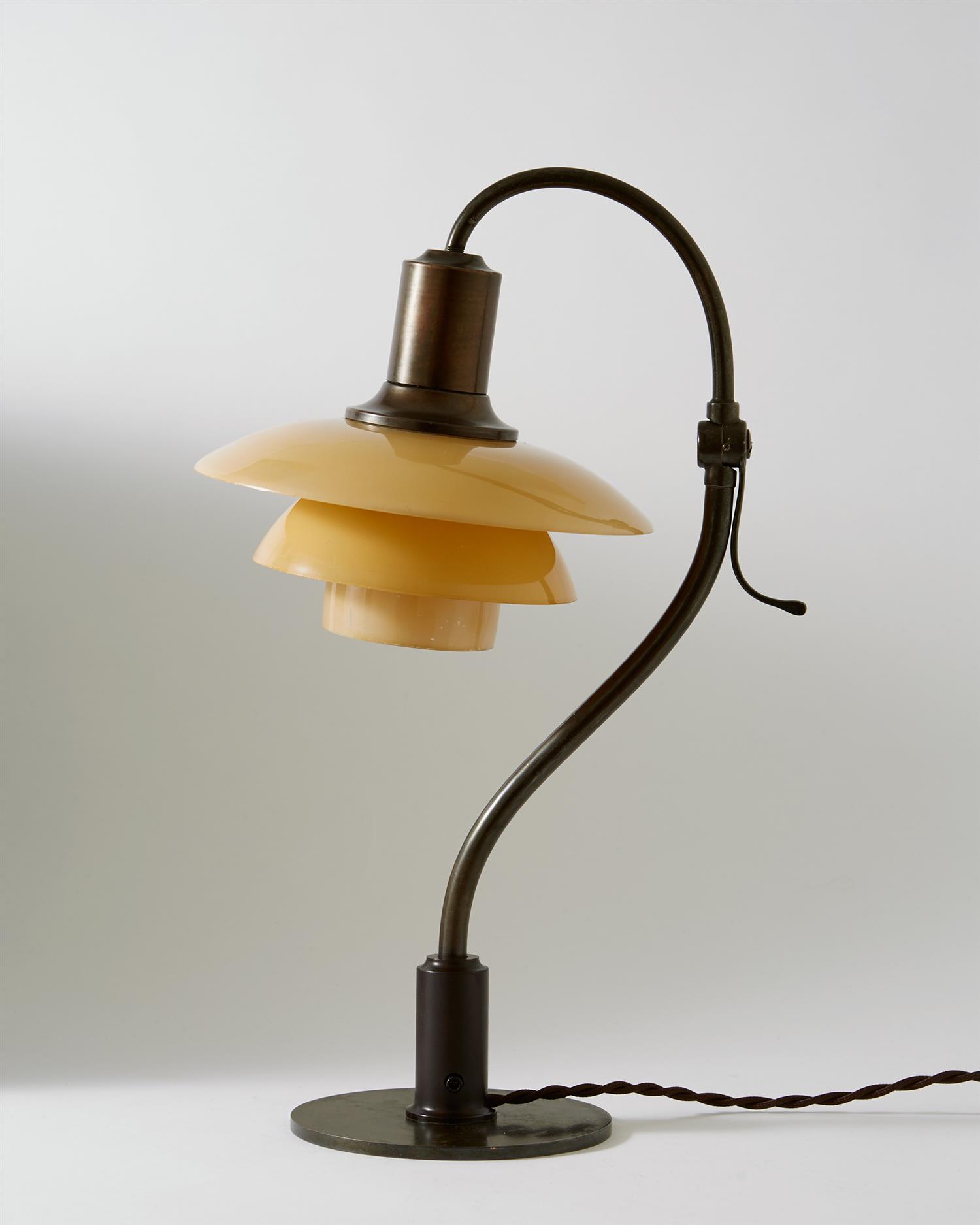 Adjustable table lamp "Question mark" by Poul Henningsen for Louis