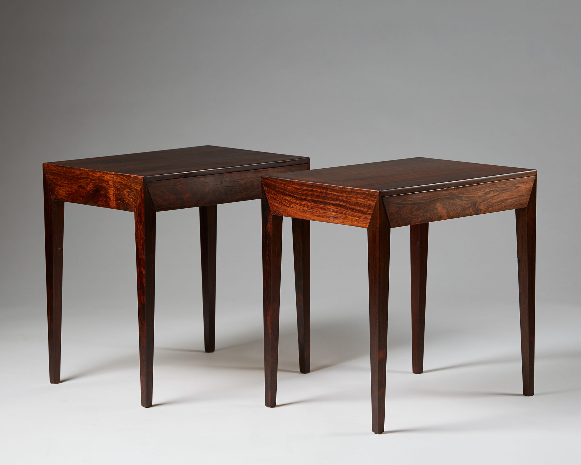 Pair of bedside tables designed by Severin Hansen for Haslev Möbler