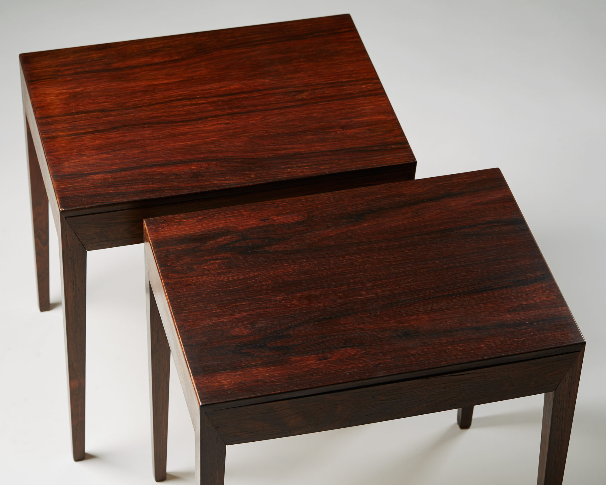 Pair of bedside tables designed by Severin Hansen for Haslev Möbler