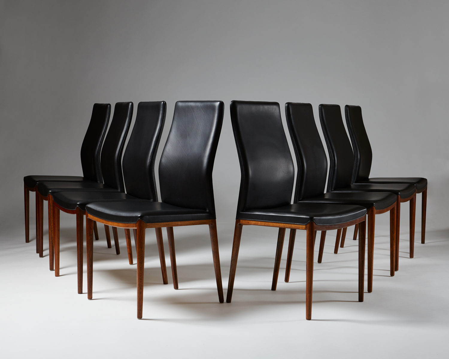 Set Of Ten Dining Chairs Designed By Helge Vestergaard