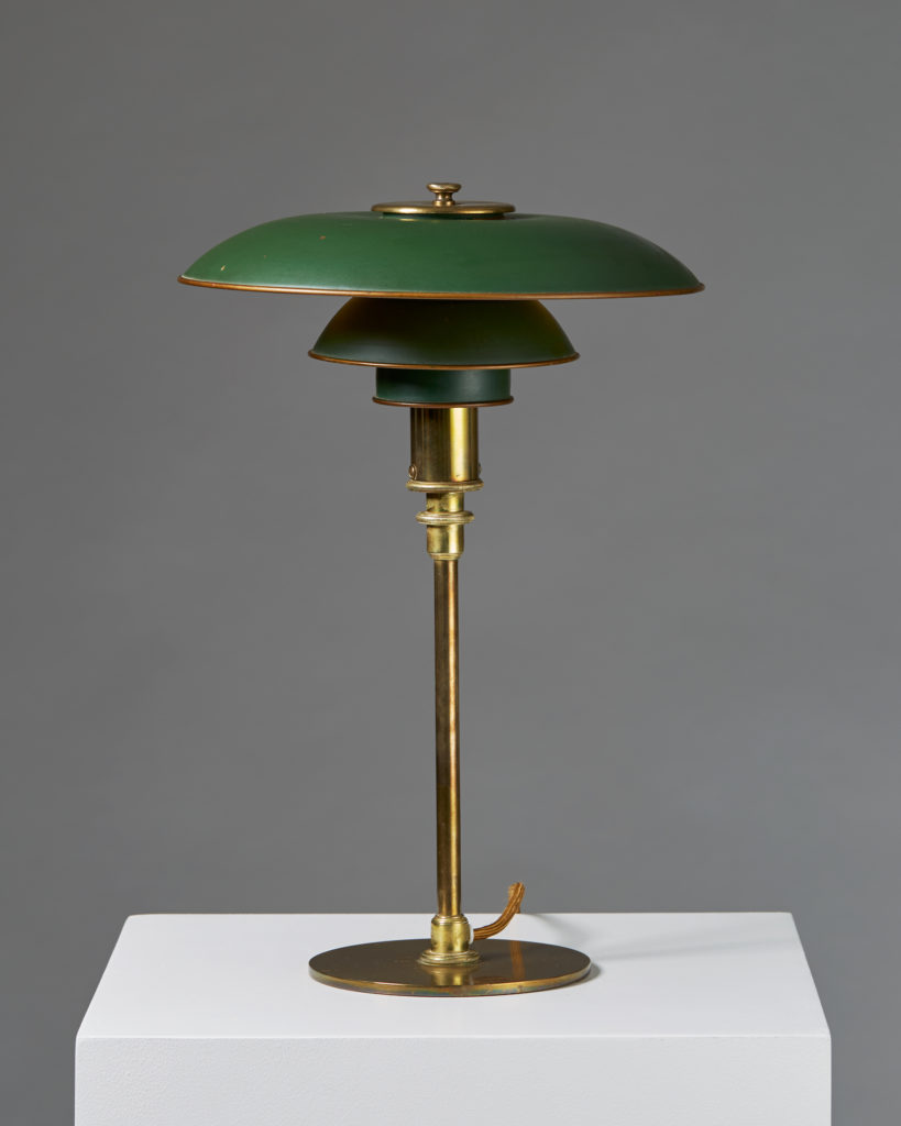 Poul Henningsen Brass and Glass Ph 2/1 Table Lamp for Louis Poulsen