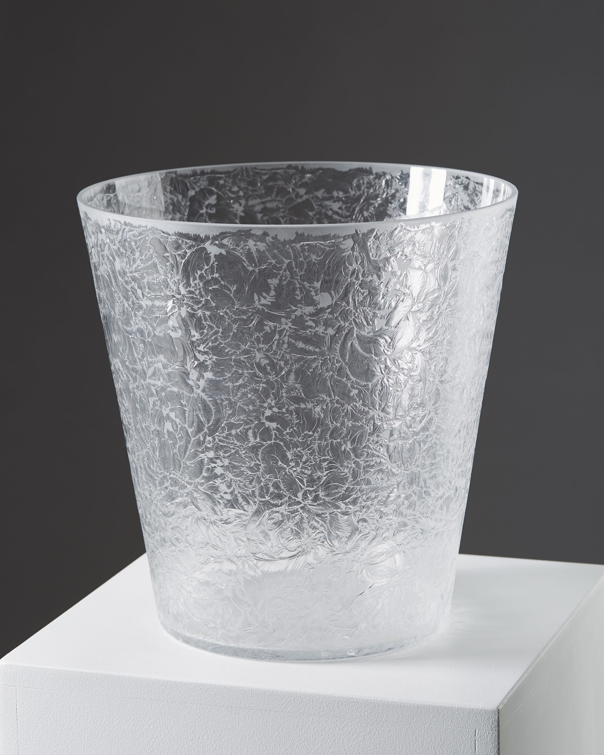 Vase "Frozen Glass" designed by Ingegerd Råman for Orrefors, — Modernity