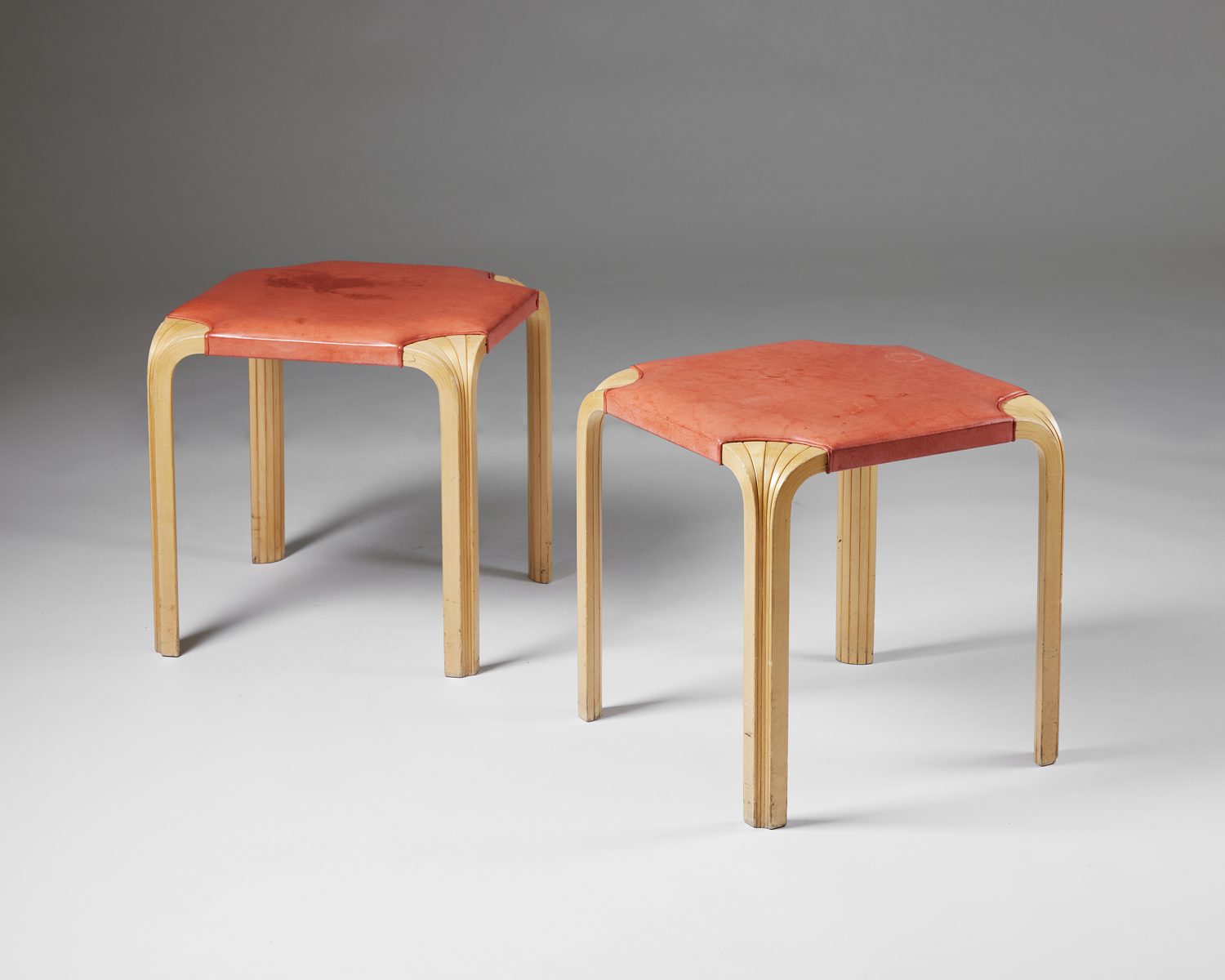 Pair of stools model X601 designed by Alvar Aalto for Artek