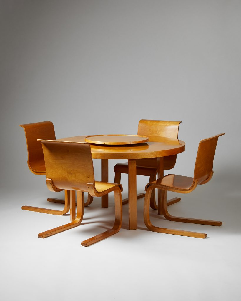 Dining set designed by Alvar Aalto for Finmar Ltd. Modernity