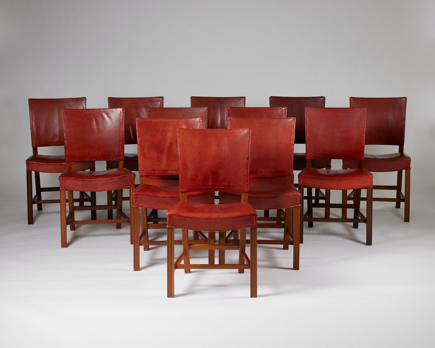 Set of twelve dining chairs The Red Chair model 3949 designed by